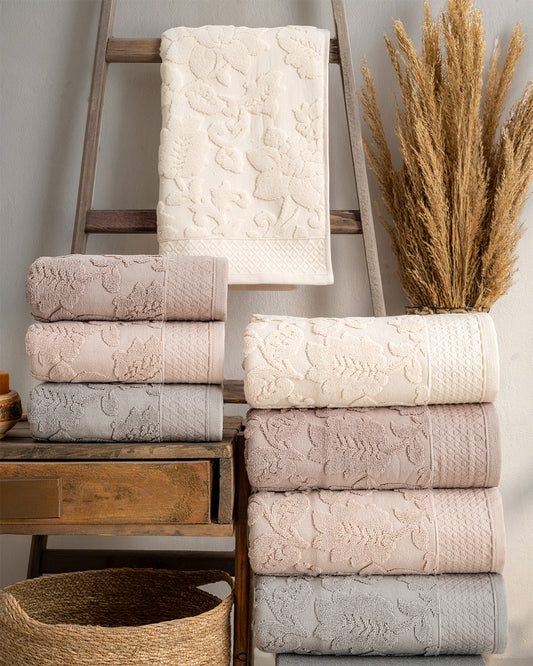 Serava Maya Embroidered Towel Set – Premium Hand & Kitchen Towels
