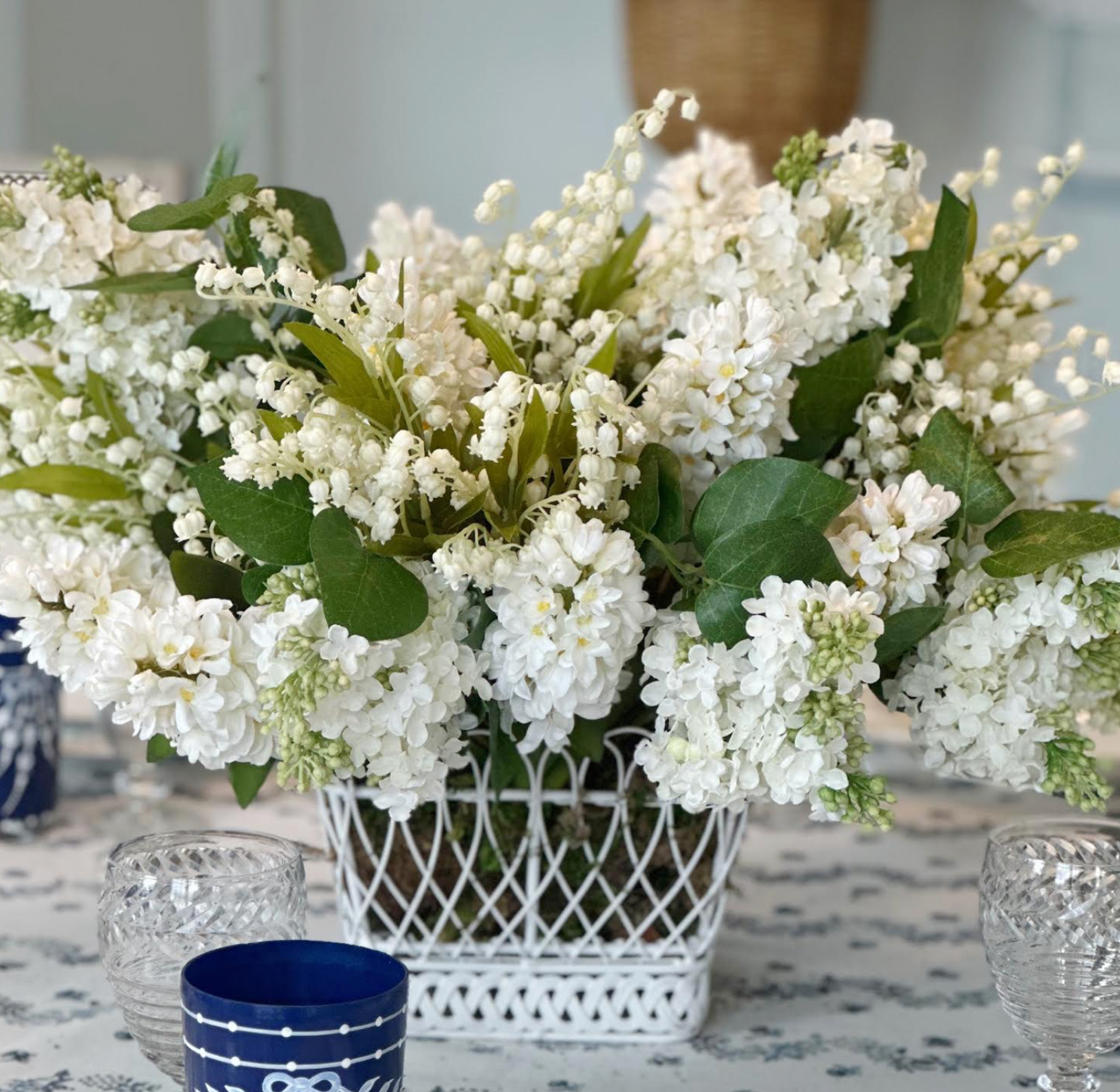 Square White French Wire Basket (3 Sizes)