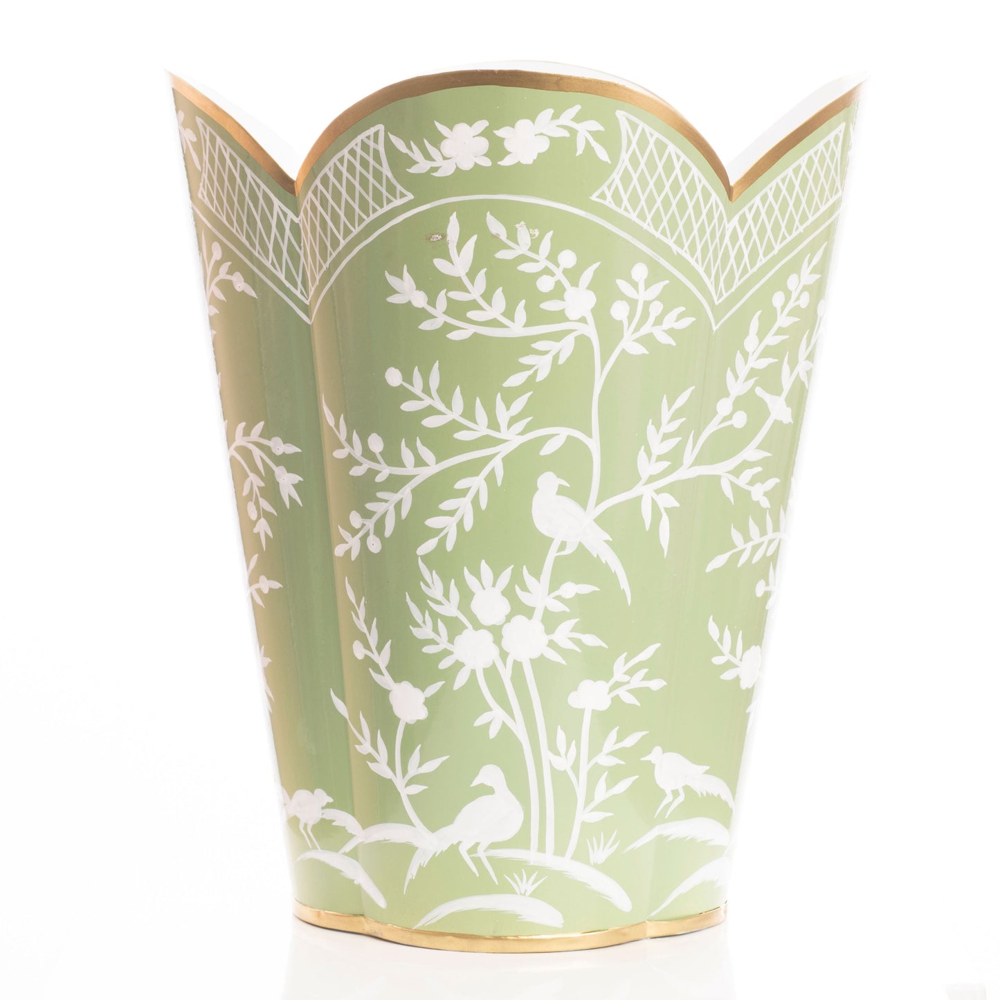 Grass Green & White Wastepaper Basket & Tissue (3 Options)