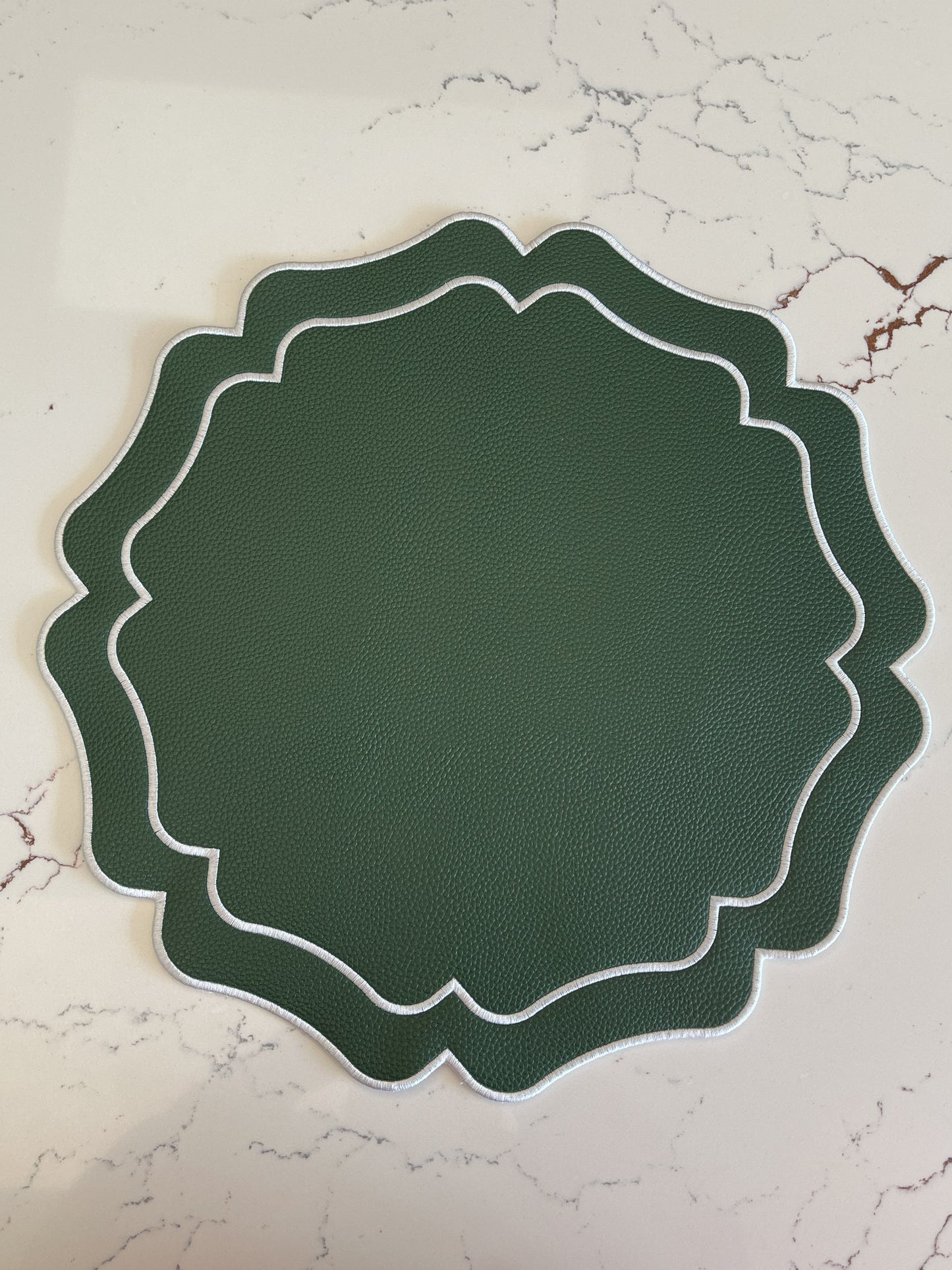 VISTA GREEN FAUX LEATHER PLACEMAT