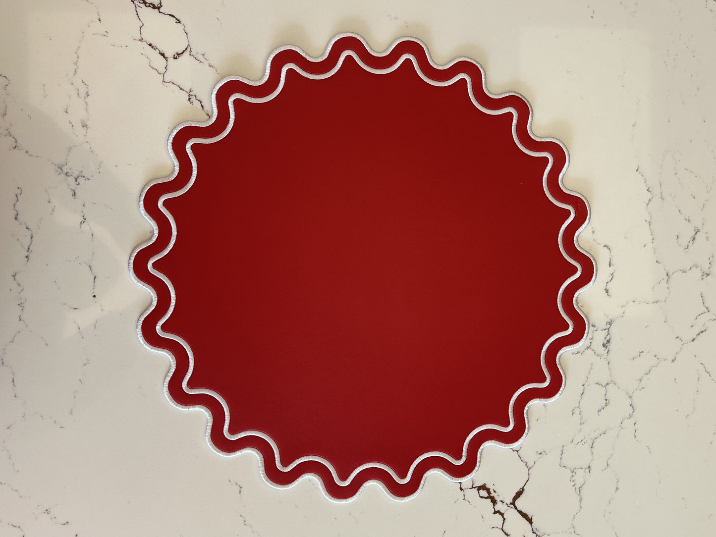 SOLACE DARK RED FAUX LEATHER PLACEMAT