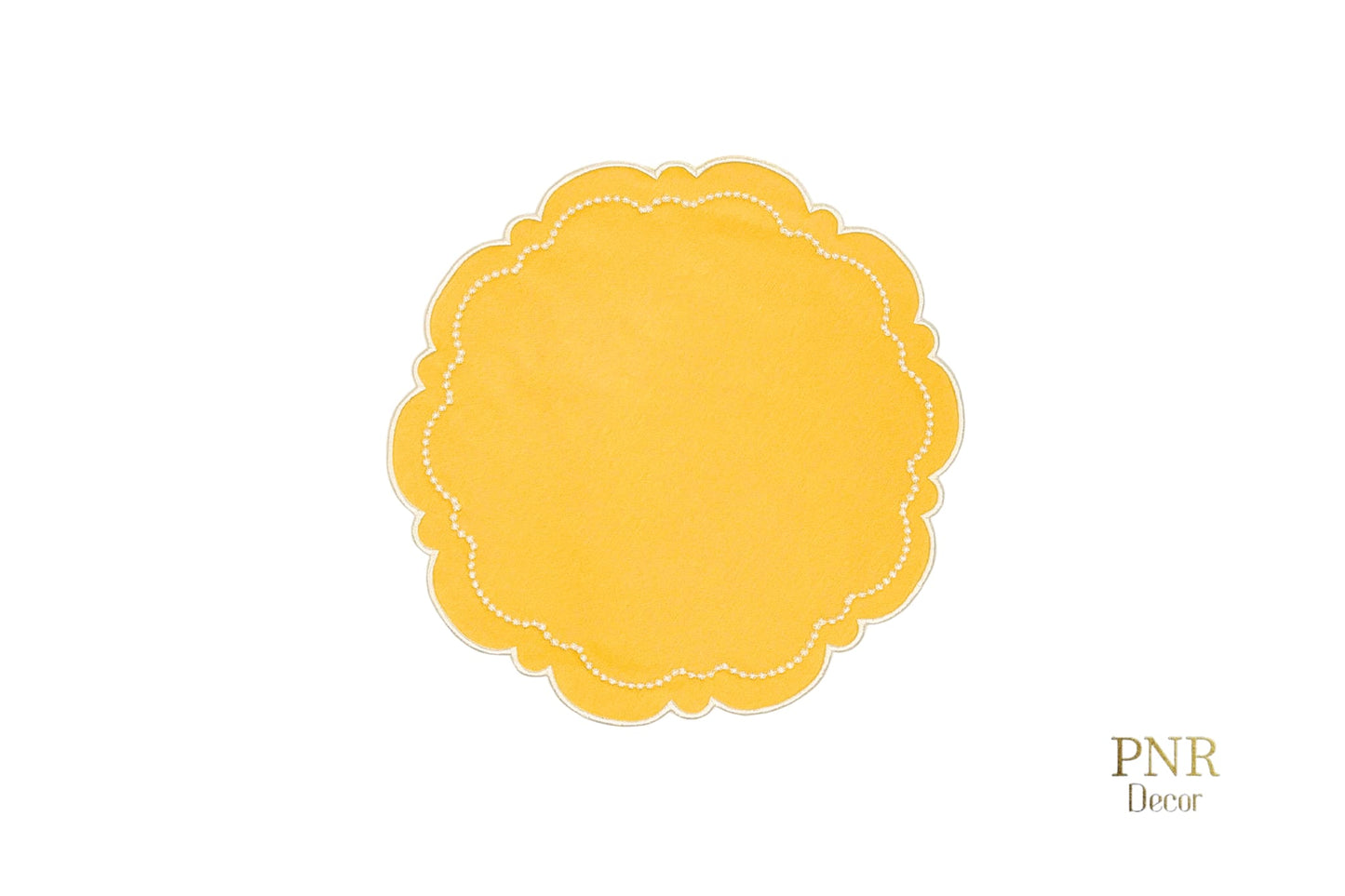 VELORA YELLOW ROUND FABRIC PLACEMAT