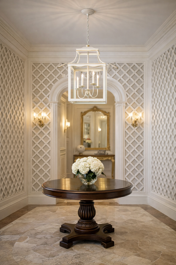 Mid Size Soft White & Gold Lantern