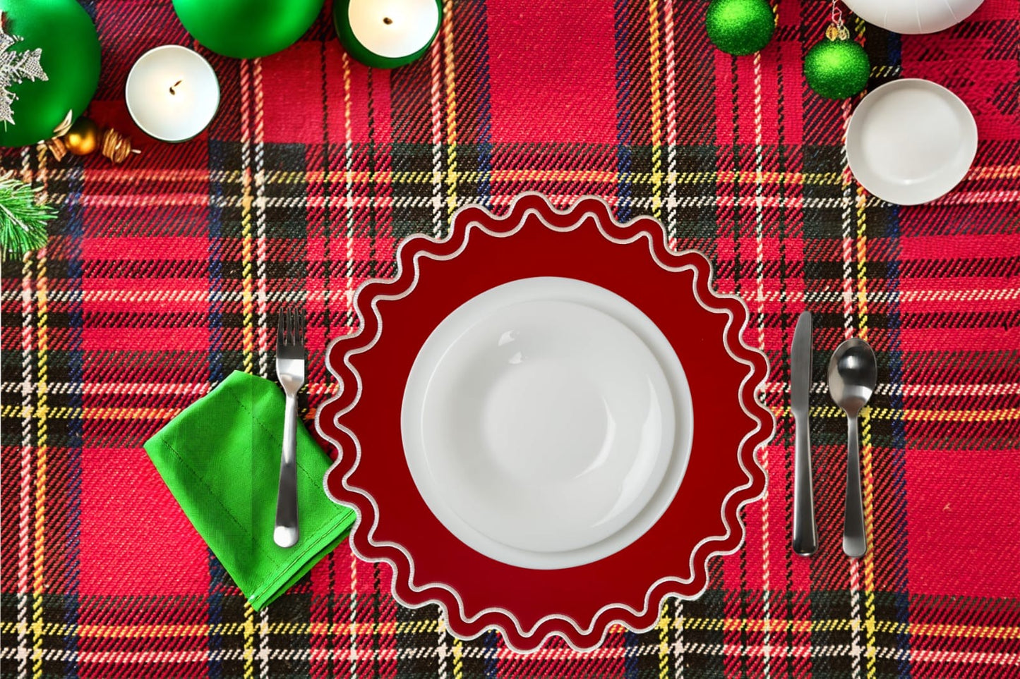SOLACE DARK RED FAUX LEATHER PLACEMAT