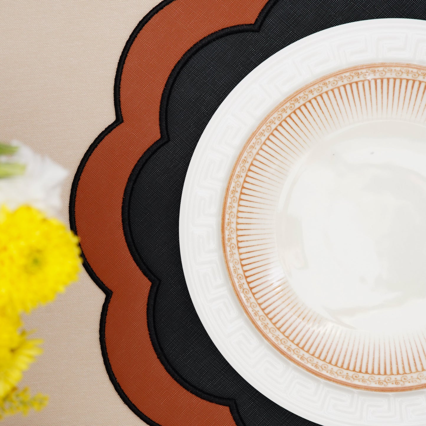 Decorative table mat styled for high-end celebrations and events