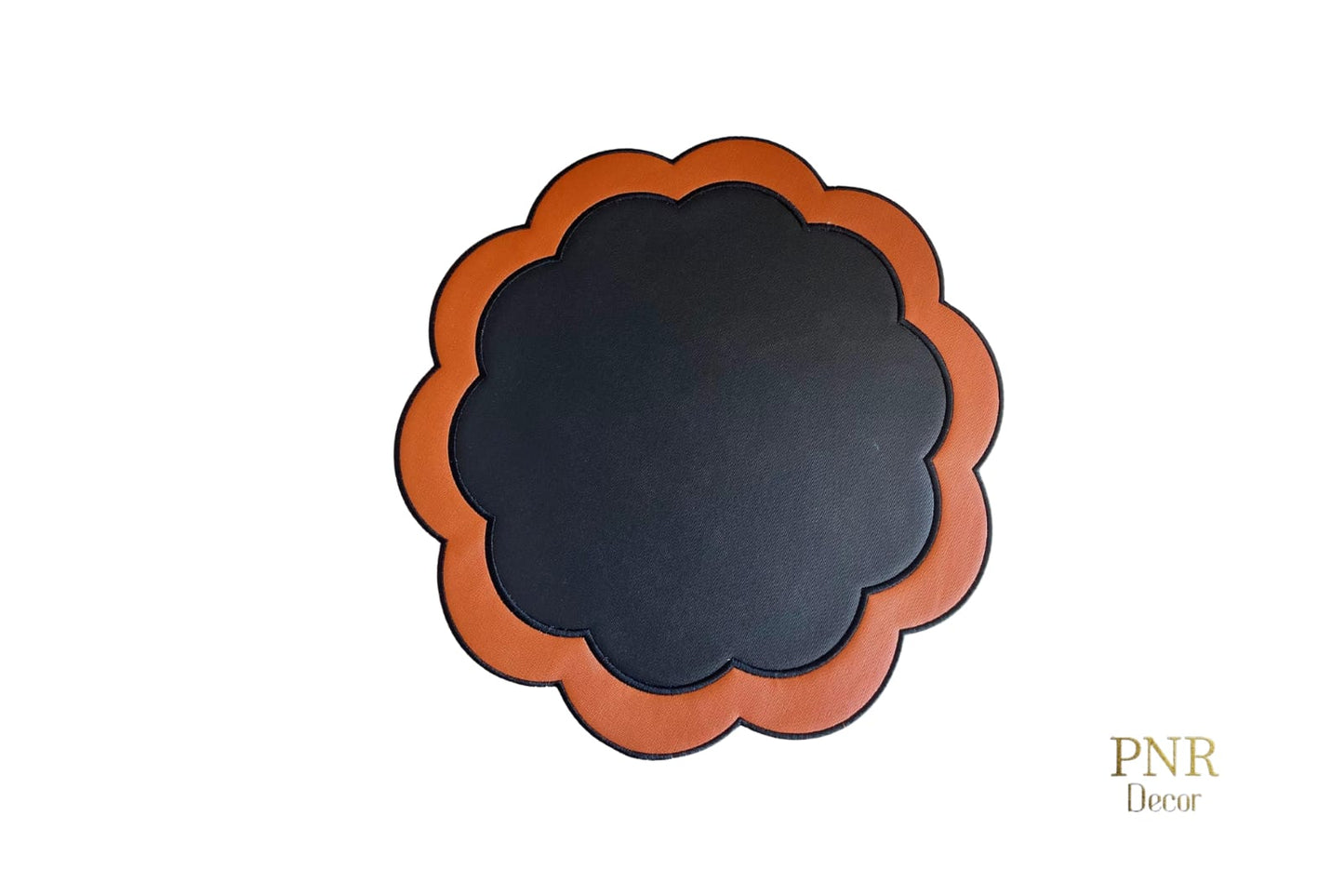 black and orange placemat for upscale dinner parties, special occasions, and home decor