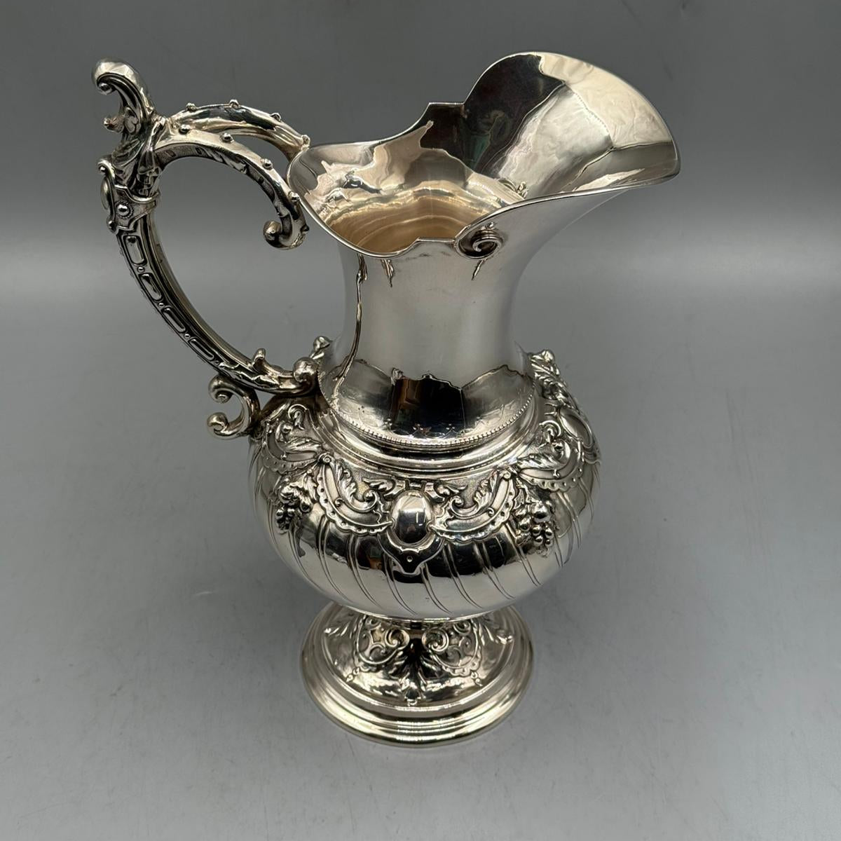 Elegant antique silver water pitcher for luxury table setting by PNR Decor ship from USA