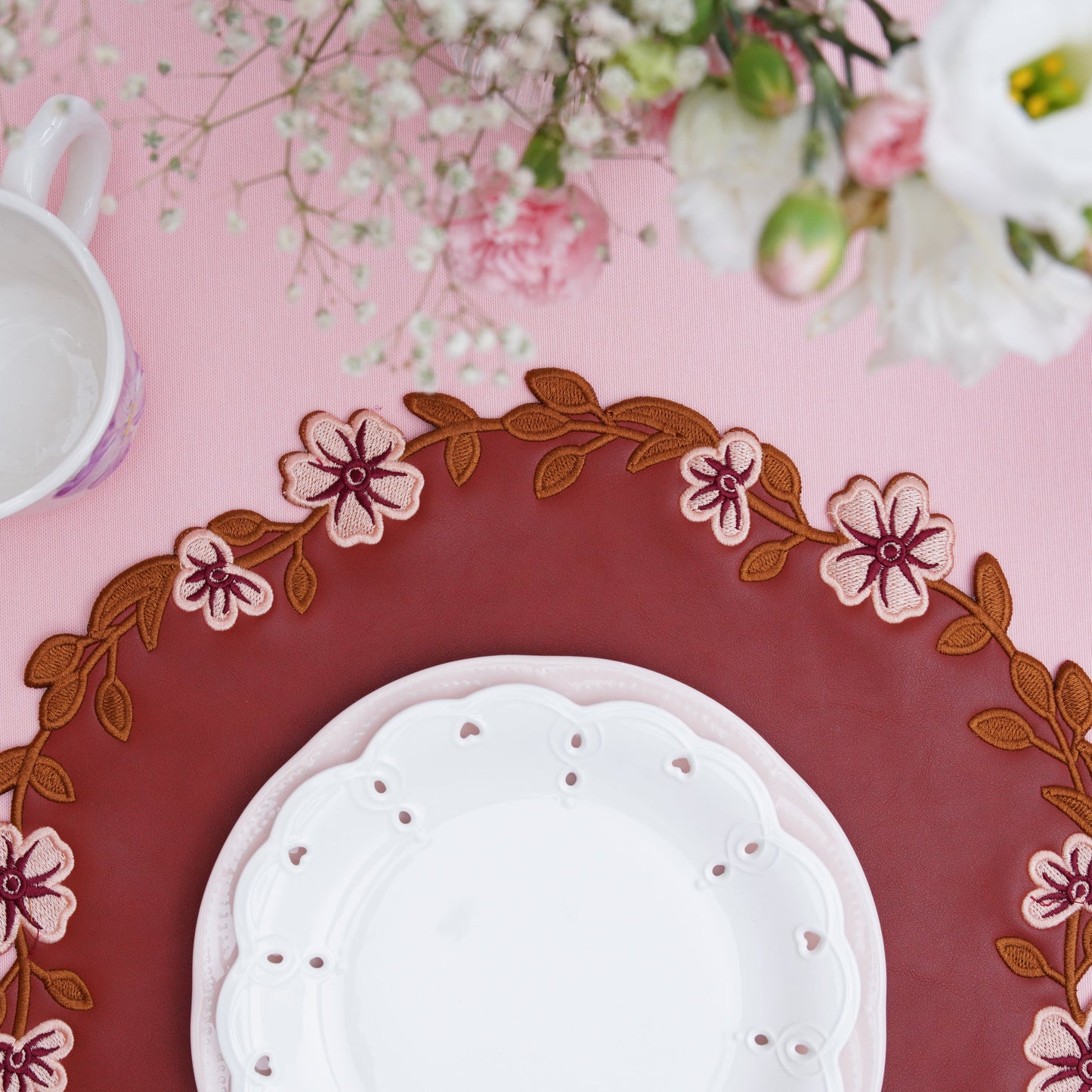 Handmade Dark Orange Placemat by PNR Decor – combines upscale design with easy-clean practicality, suitable for gifts or event styling.