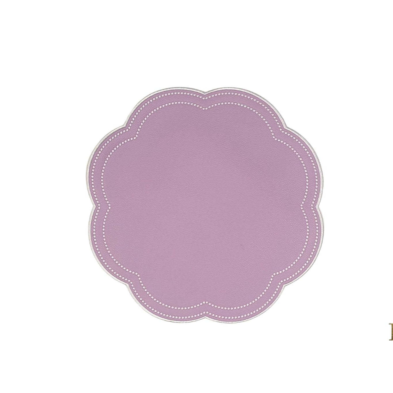 Nurture Purple Round Faux Leather Placemat – perfect for weddings, formal dining, or special events — a luxury placemat made from eco-conscious vegan leather. Exclusively by PNR Decor.