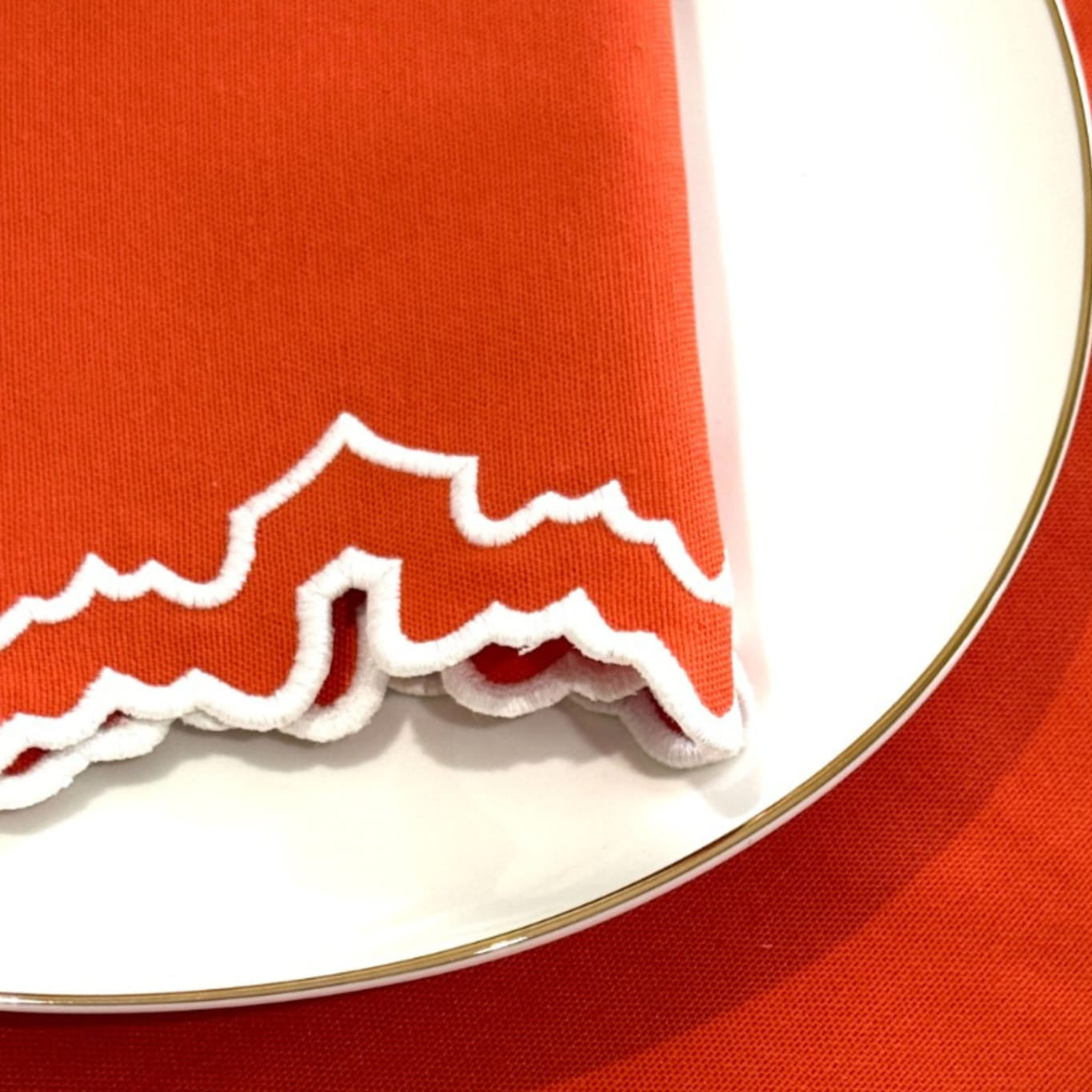 Orange Embroidered Placemat