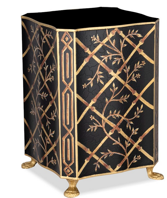 Black Bamboo & Floral Wastepaper Basket & Tissue (3 Options)