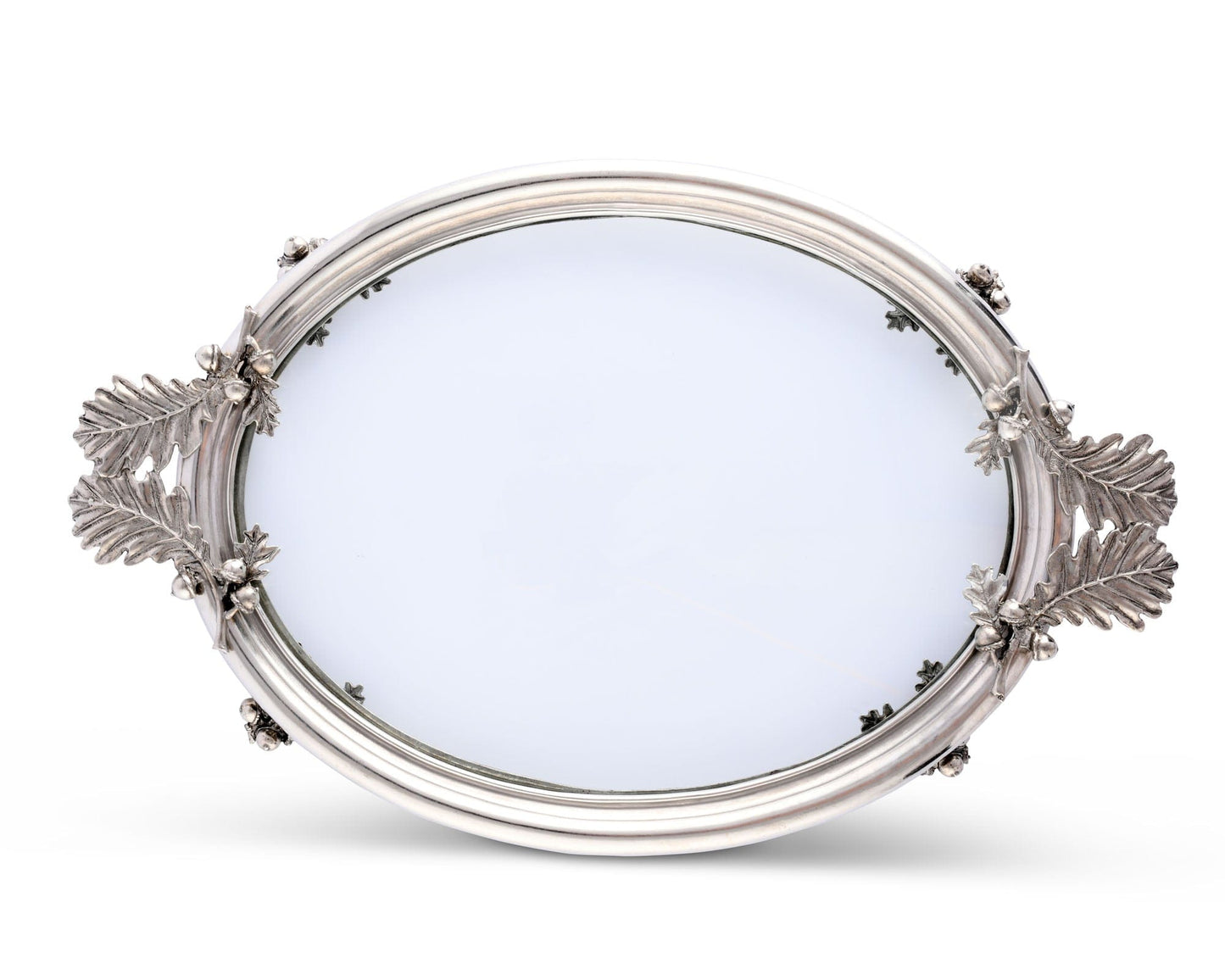ACORN & OAK LEAF OVAL GLASS TRAY