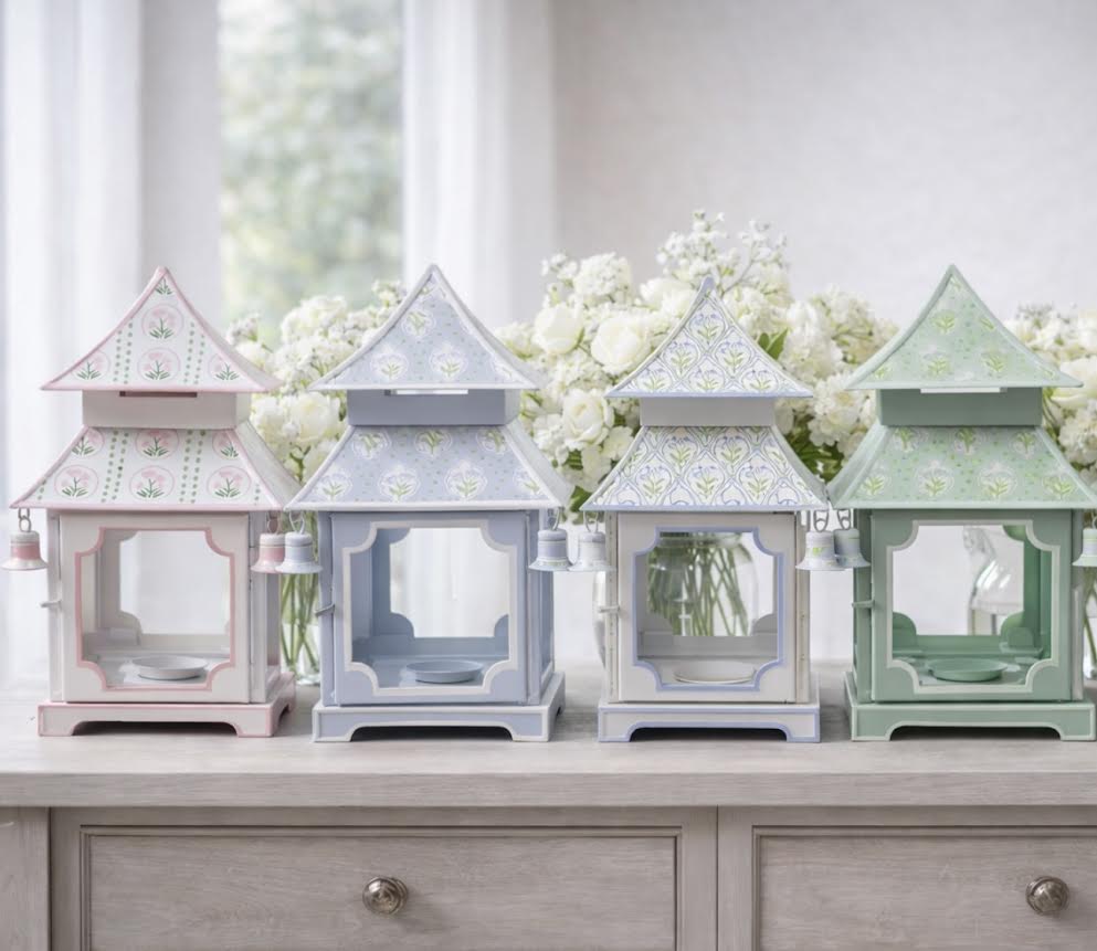 Blue & Tulip Pagoda Lantern (3 Sizes)