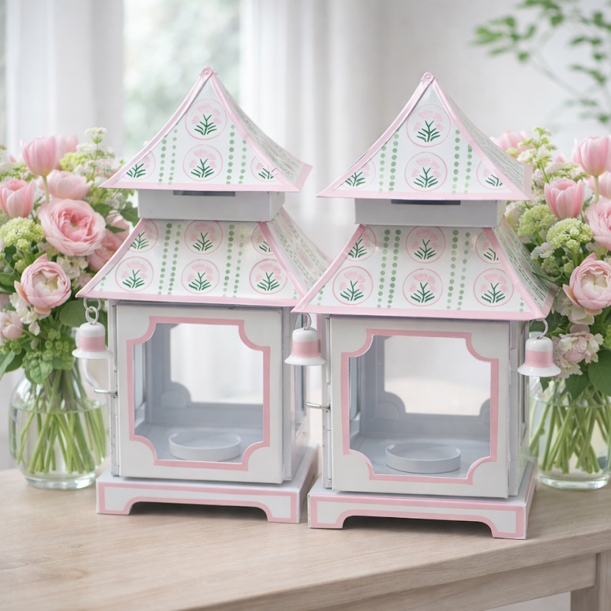 Pink Tulip Pagoda Lantern (3 Sizes)