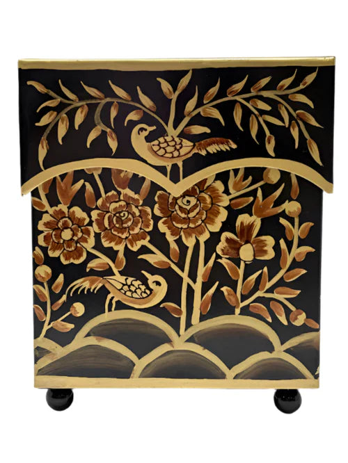 Black & Gold Pheasant Wastepaper Basket & Tissue (3 Options)