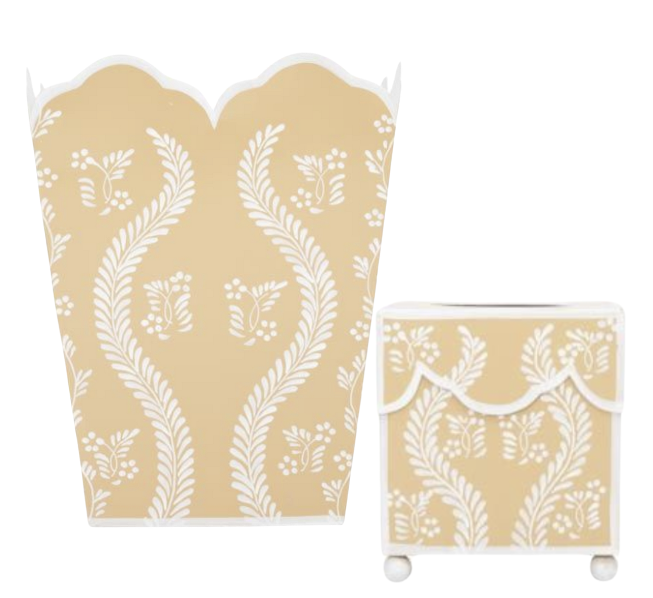 Tan Square Trellis Wastepaper Basket & Tissue Holder (4 Options)