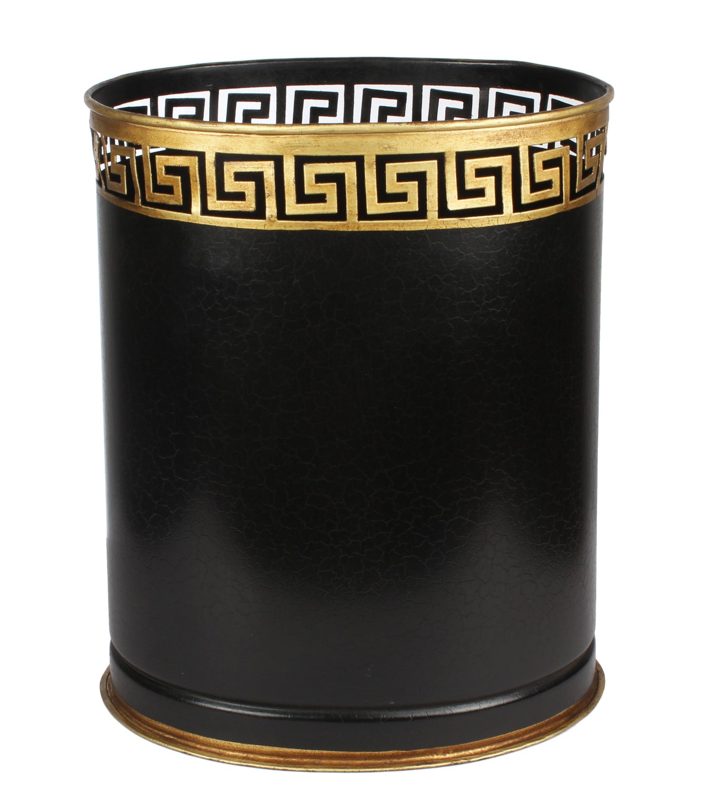 Black Greek Key Wastepaper Basket & Tissue Holder (3 Options)