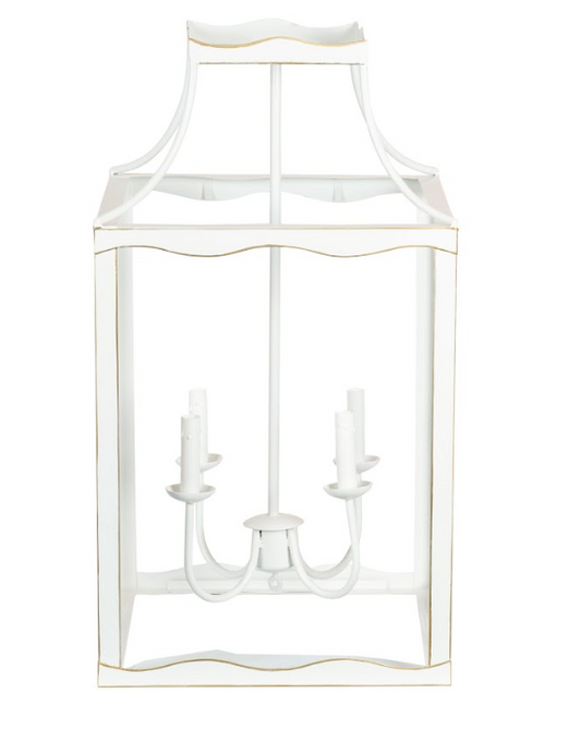Soft White & Gold Large Lantern