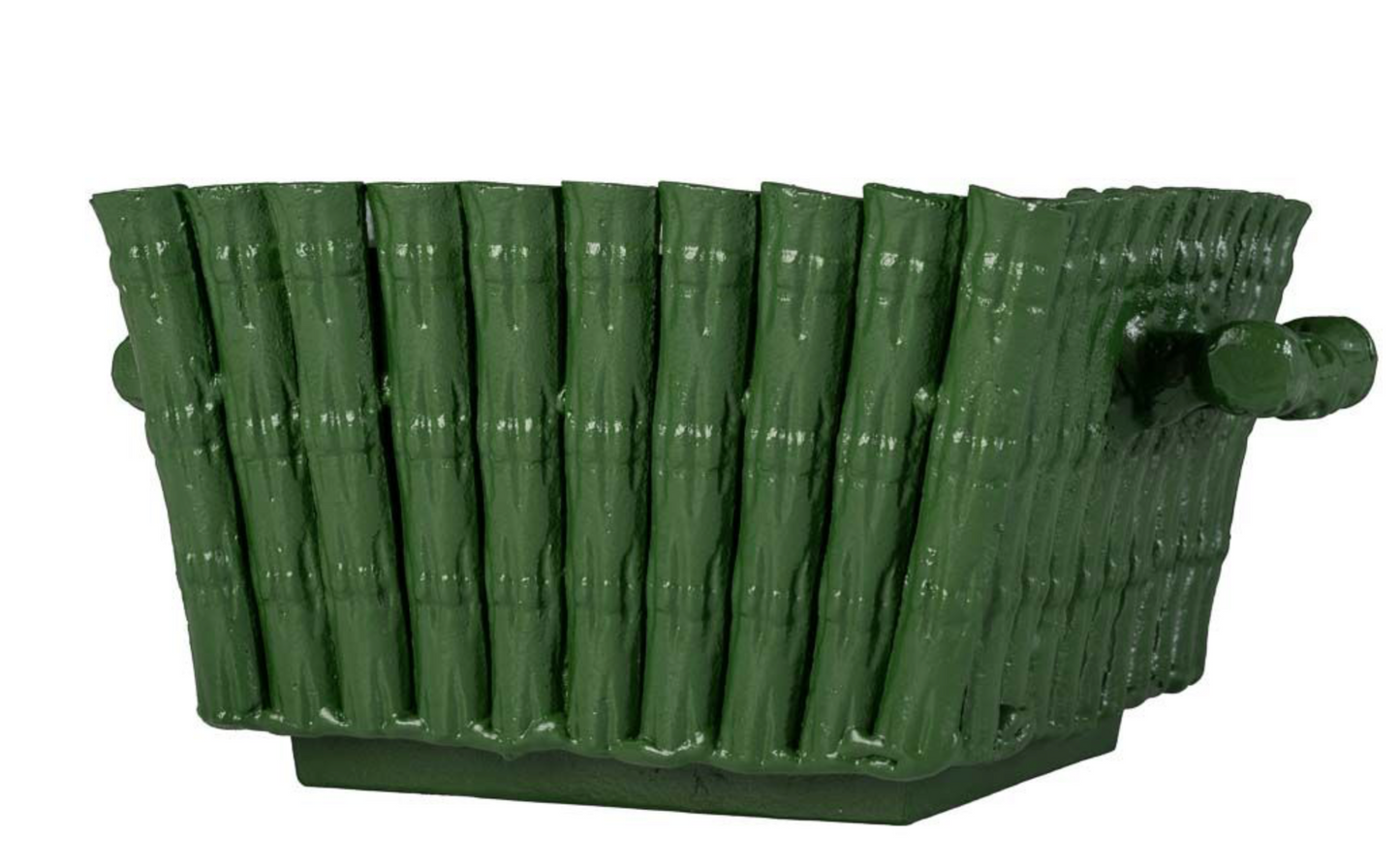Large Square Moss Green Bamboo Planter