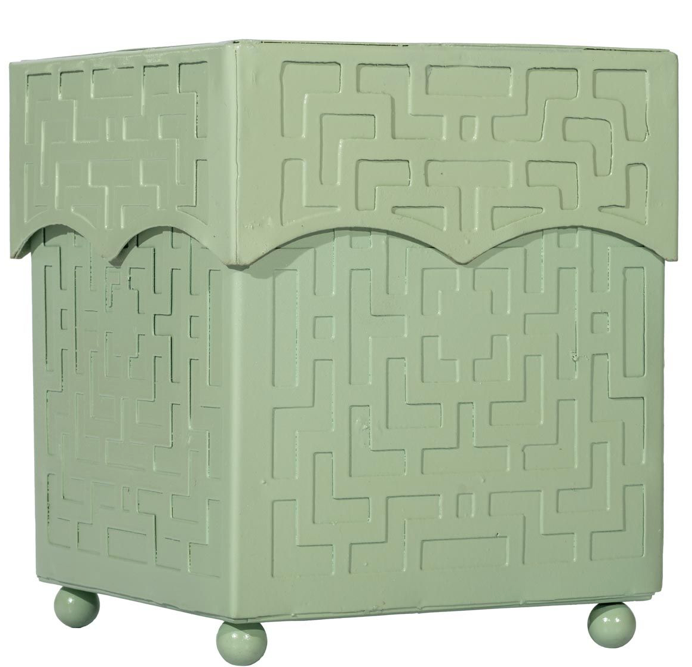 Dark Celadon Fretwork Wastepaper Basket & Tissue Holder (3 Options)