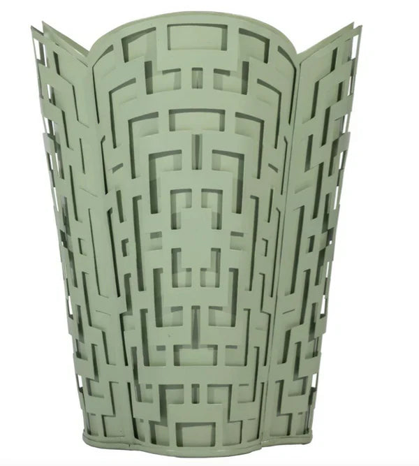 Dark Celadon Fretwork Wastepaper Basket & Tissue Holder (3 Options)