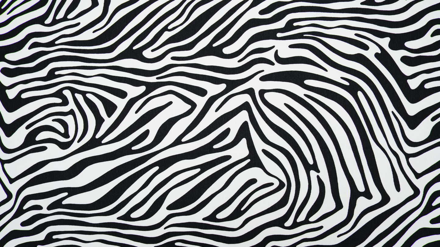 ZEPHYR ZEBRA PRINT BLACK & WHITE RECTANGLE TABLECLOTH