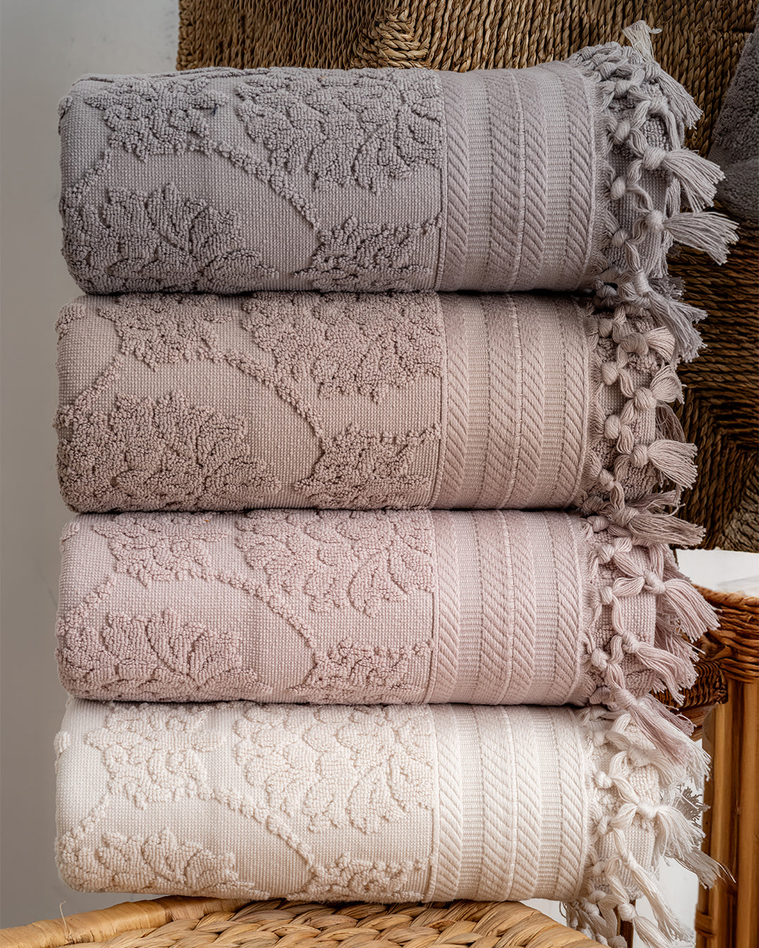 Serava Harem Embroidered Towel Set – Premium Hand & Kitchen Towels