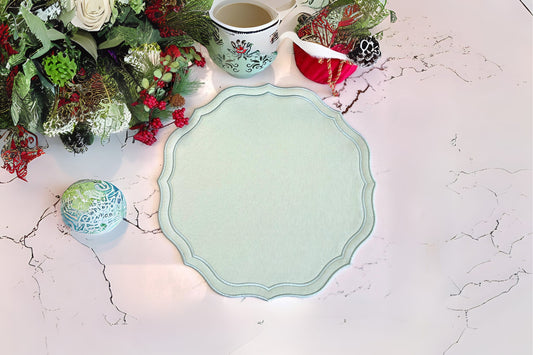 ORCHID LIGHT GREEN FAUX LEATHER PLACEMAT