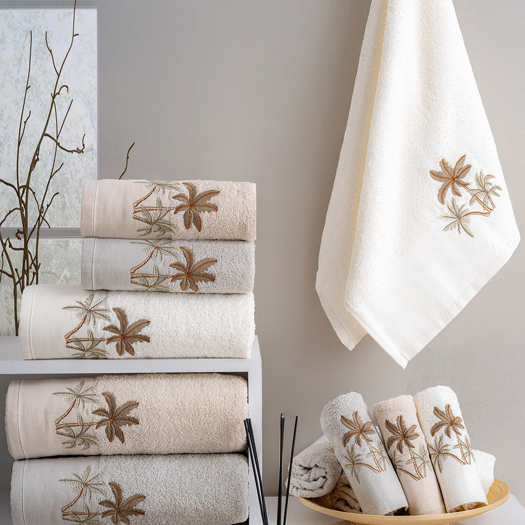 Aureva hand and kitchen towel set arranged as a coordinated home linen set by PNRDECOR ship from USA