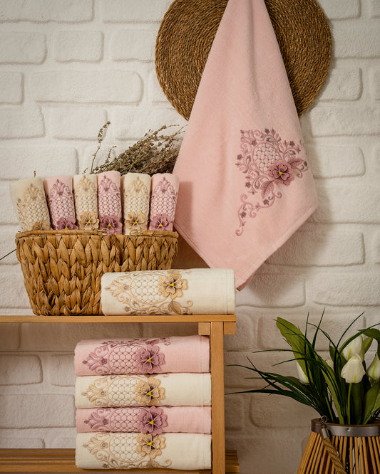 Absorba Embroidered Velvet Towel Set – Premium Hand Towels