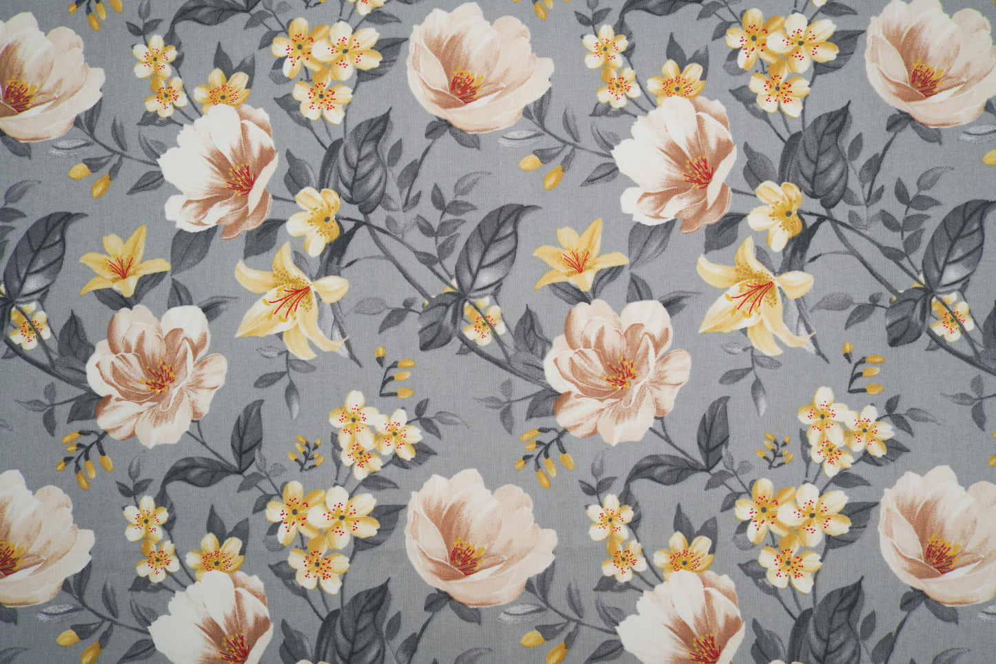 LOILA FLOWER GRAY & YELLOW  RECTANGLE TABLECLOTH