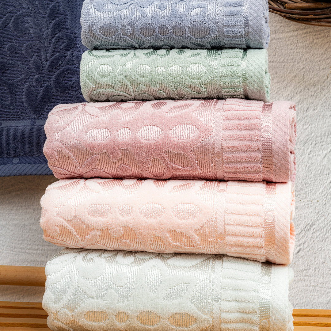 Caressa premium hand towels folded neatly for elegant bathroom styling and guest use by PNRDECOR ship from USA