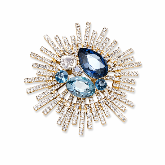 ORIENTAL FAN STATEMENT BROOCH | CHERRY BLOSSOM ENAMEL PIN WITH PEARL DROP