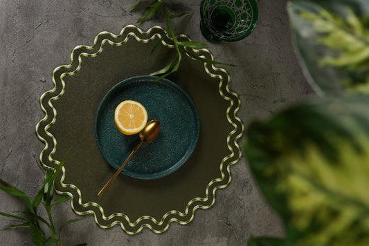 ELYSIAN DARK GREEN FAUX LEATHER PLACEMAT