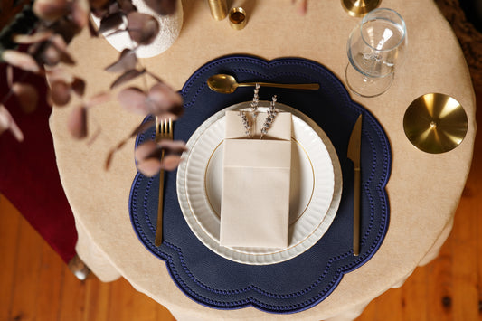 NURTURE NAVY BLUE FAUX LEATHER PLACEMAT