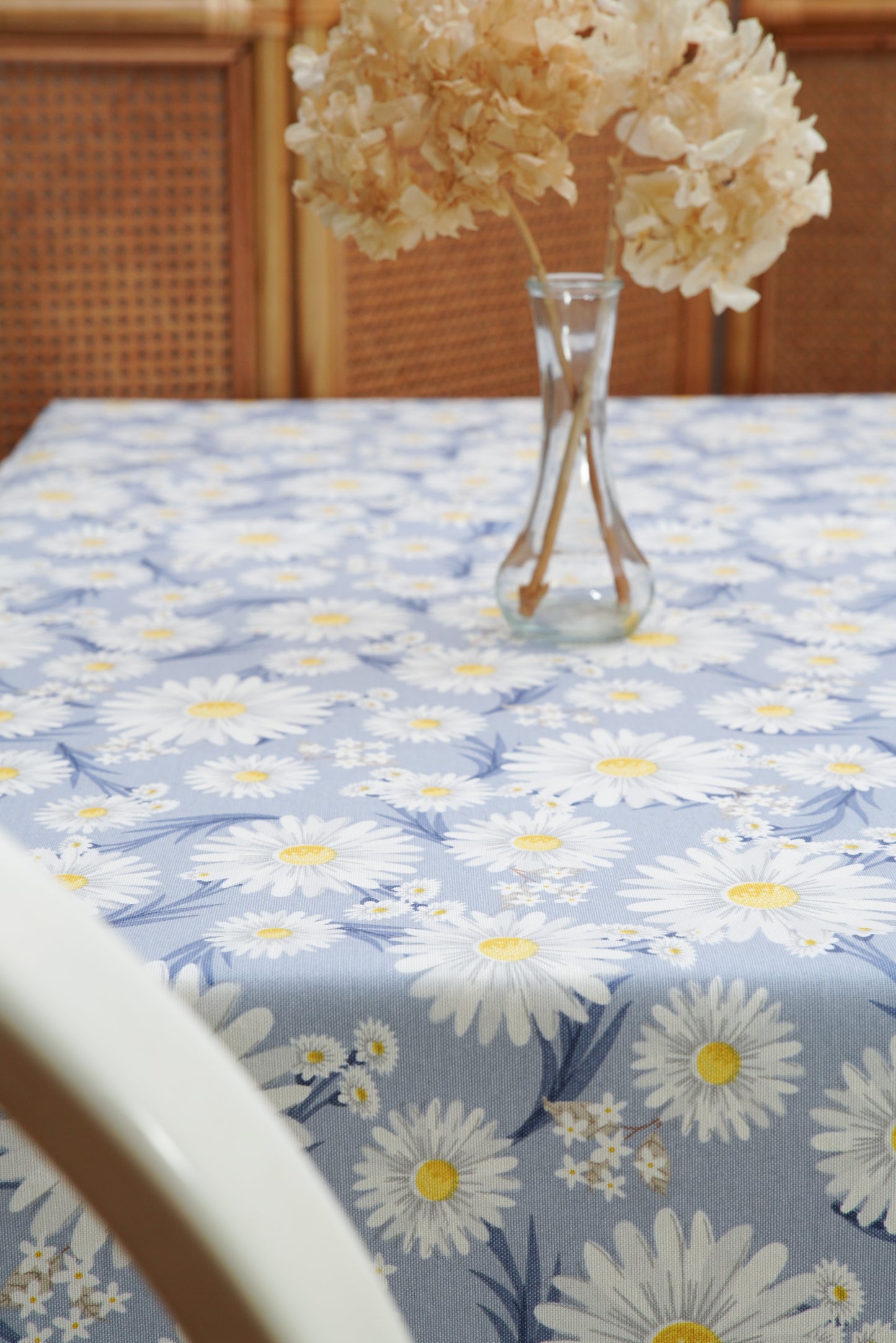 GRACE DAISY YELLOW GRAY  RECTANGLE TABLECLOTH