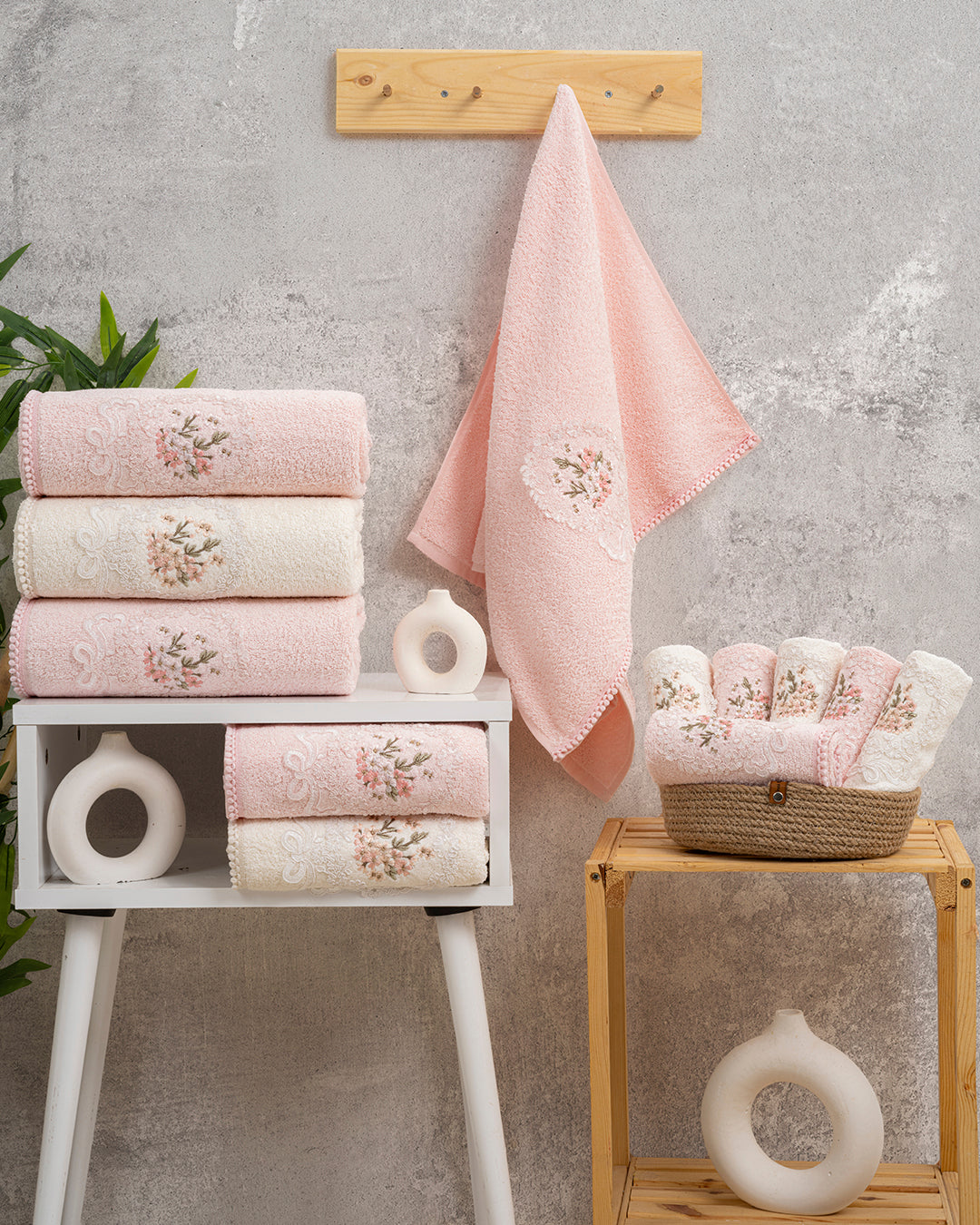 Nuvee Embroidered Cotton Towel Set – Premium Hand Towels