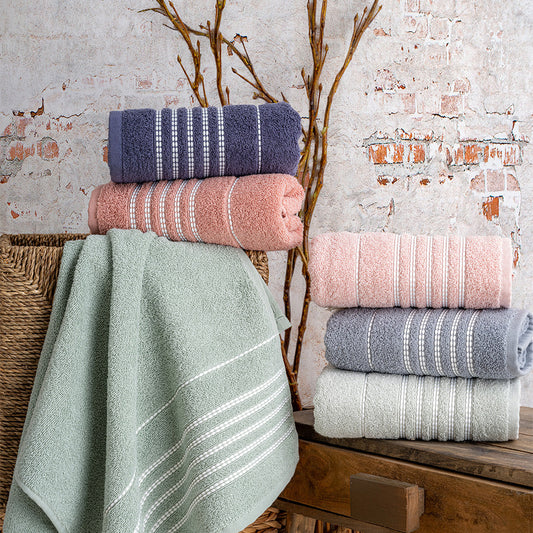 Fluffra embroidered cotton towel set premium hand towels neatly folded for a clean bathroom look by PNRDECOR ship from USA