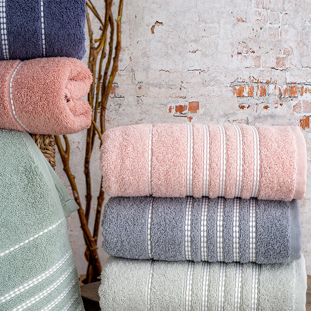 Fluffra embroidered cotton hand towel set displayed on a towel rack for everyday use by PNRDECOR ship from USA