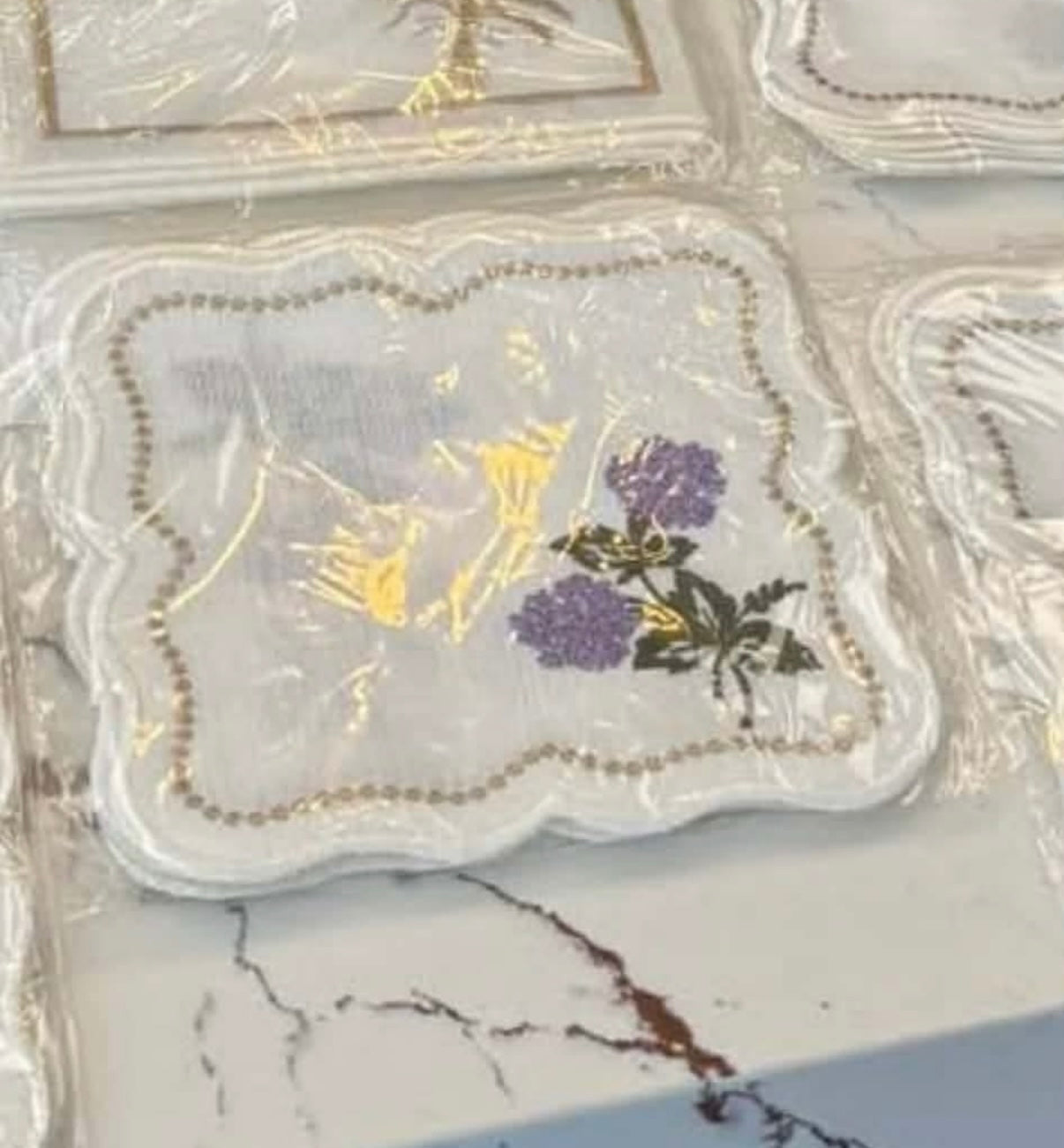 Coctail Napkins Butterfly, Toile, Purple Flower