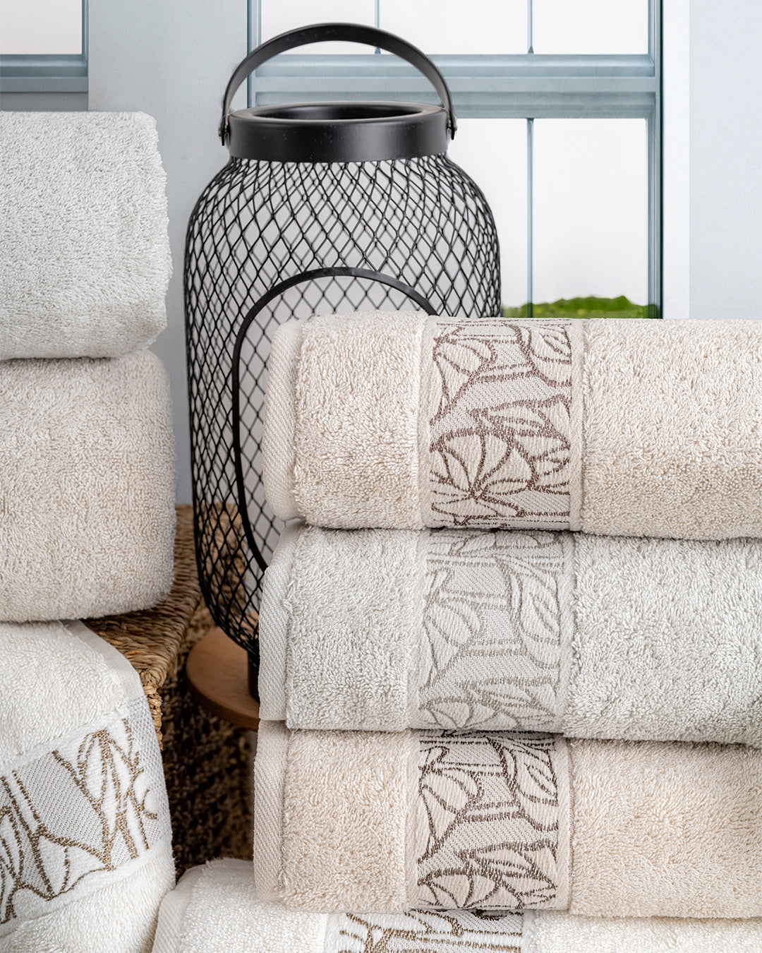 Lavaya Garden Embroidered Towel Set – Premium Hand & Kitchen Towels