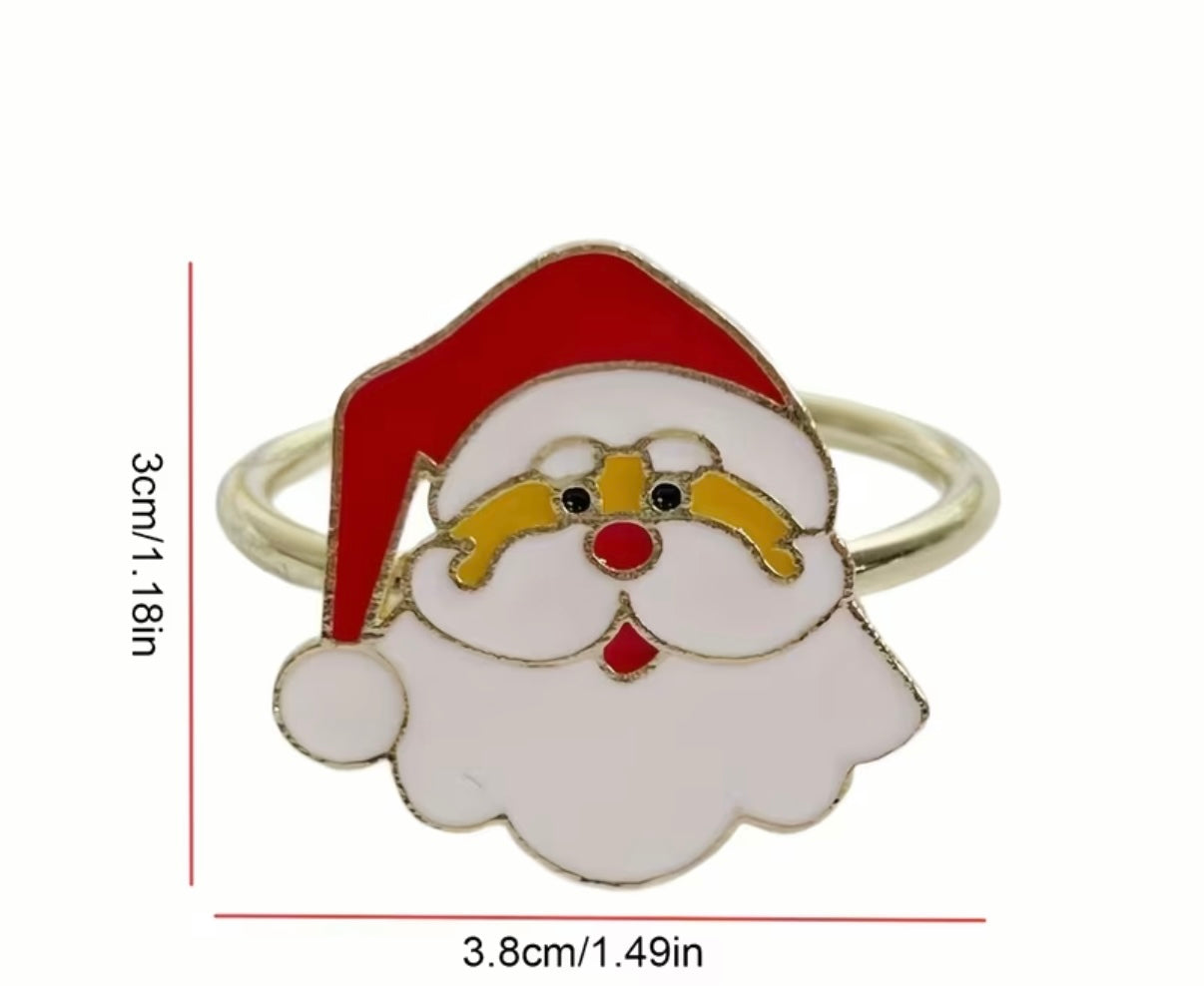 JOLLY SANTA CLAUS ENAMEL NAPKIN RING