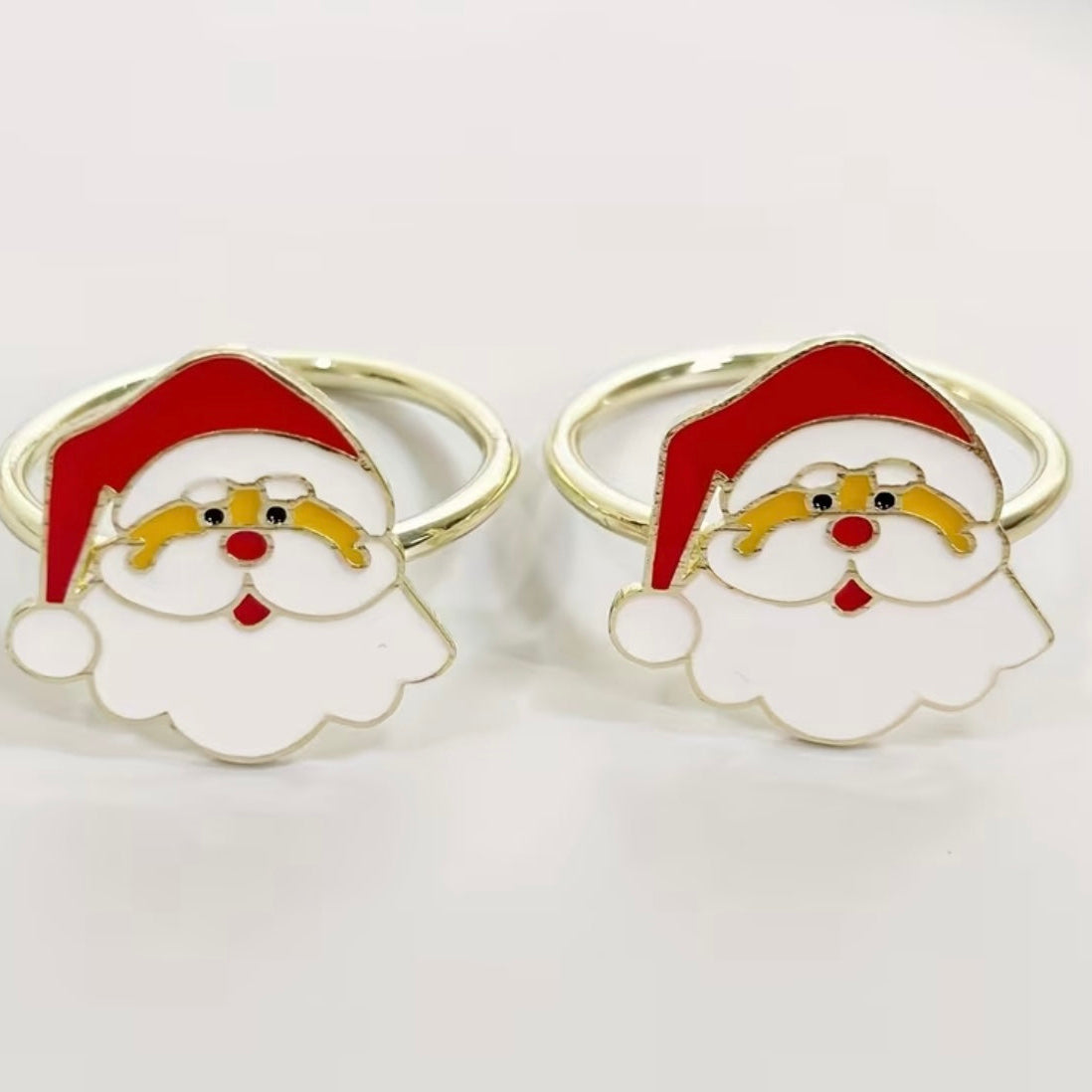 JOLLY SANTA CLAUS ENAMEL NAPKIN RING