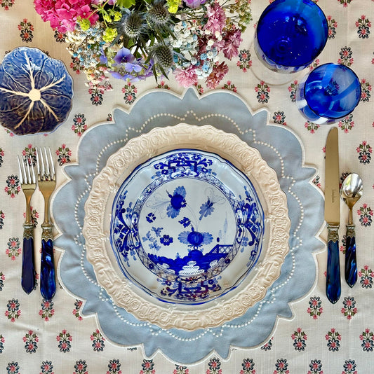 HARMONY BLUE ROUND FABRIC PLACEMAT (Set Of 4)
