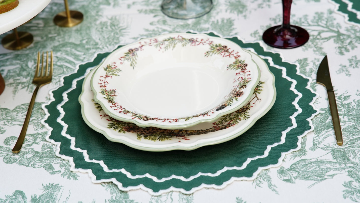 HAZEL GREEN WHITE FABRIC PLACEMAT