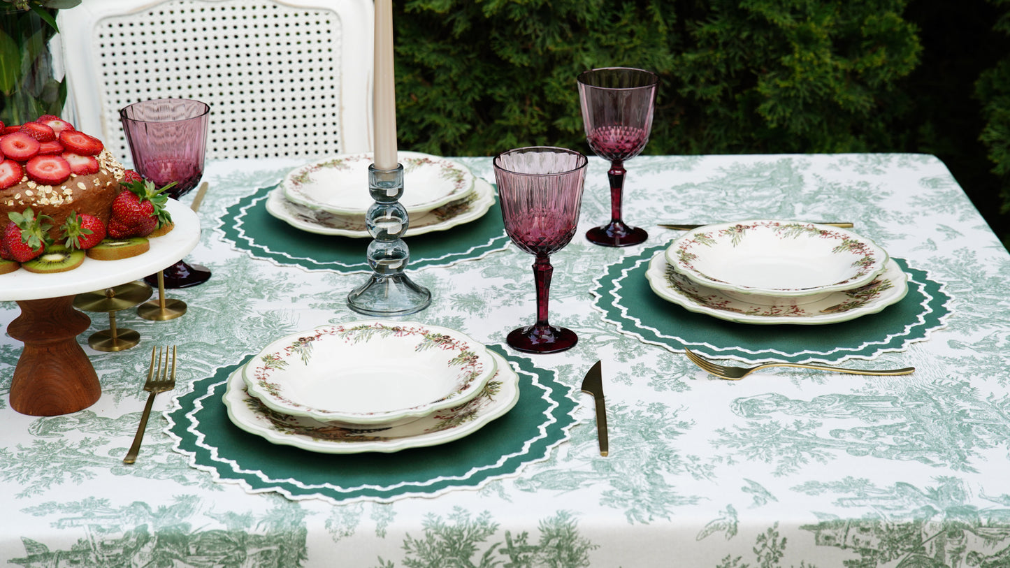 HAZEL GREEN WHITE FABRIC PLACEMAT