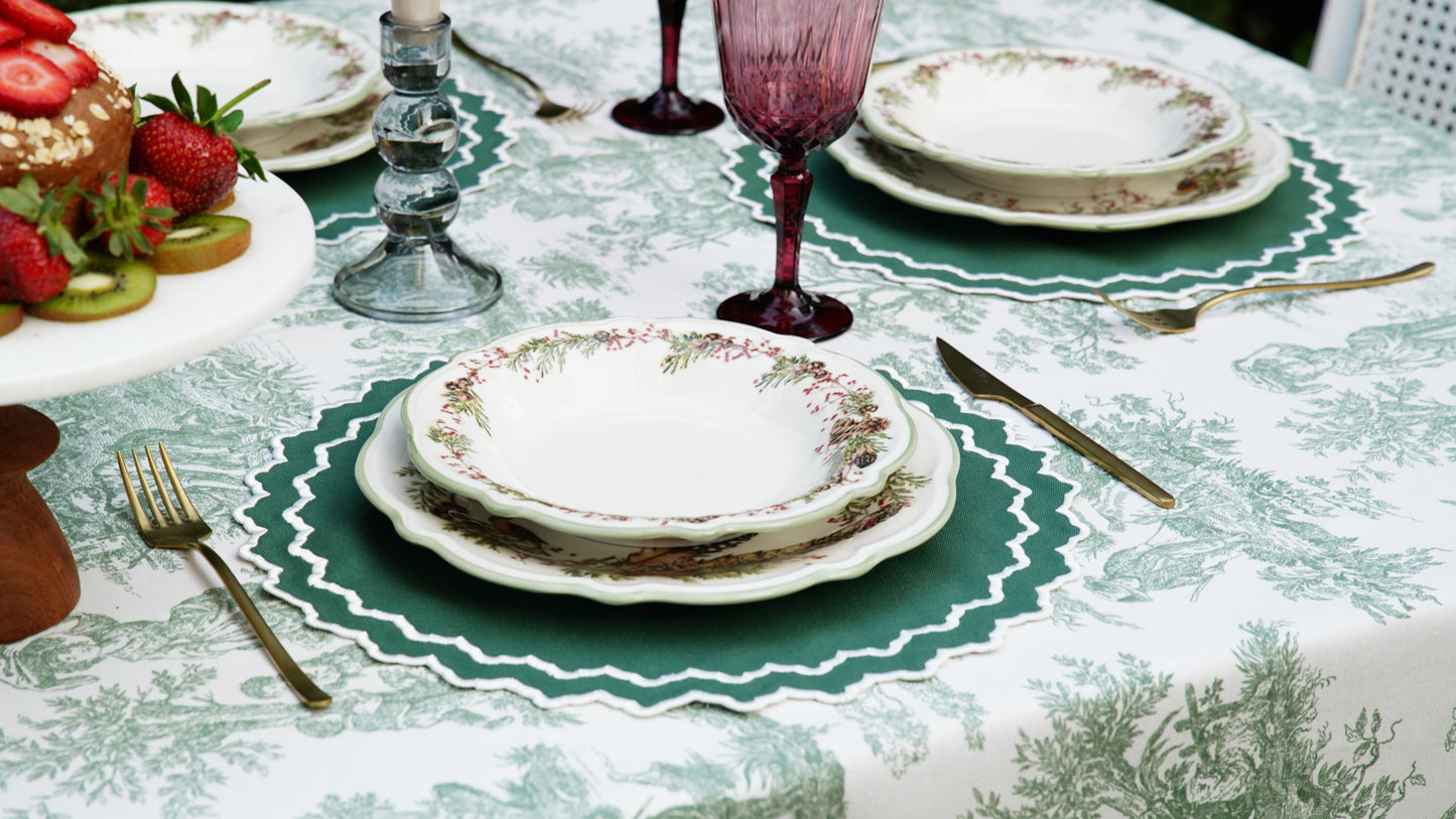 HAZEL GREEN WHITE FABRIC PLACEMAT