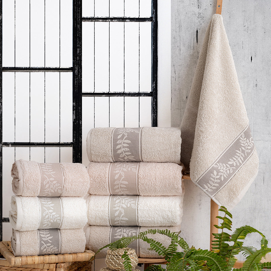 Lavaya Luna embroidered kitchen towels hanging in a bright kitchen setup for everyday use by PNRDECOR ship from USA