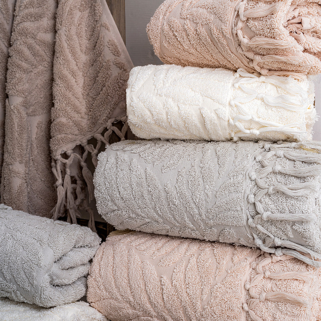 Lavaya Merlin embroidered kitchen towels hanging in a bright kitchen setup for everyday use by PNRDECOR ship from USA