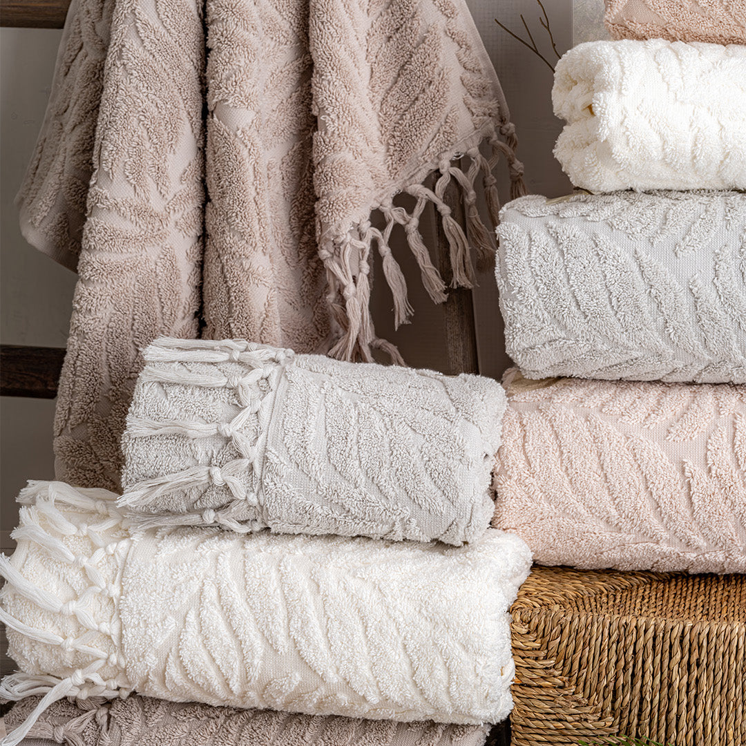 Lavaya Merlin premium hand towels folded neatly for bathroom styling and guest use by PNRDECOR ship from USA